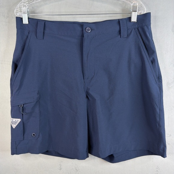 Columbia Other - Columbia PFG Shorts Mens 34 Blue Omni-Shade Fishing Performance Cargo